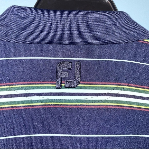 FootJoy Striped Three Button Polo Shirt Size Large - Picture 7 of 7